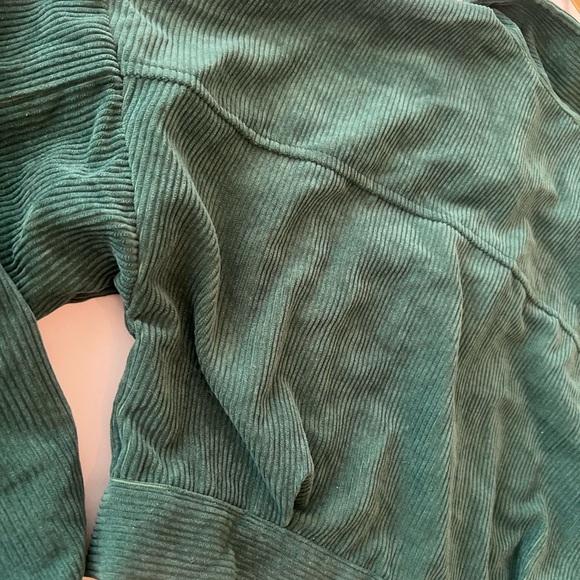 SHEIN EZwear Drop Shoulder Flap Pocket Corduroy Green Jacket Size Medium New - Picture 8 of 15